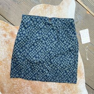 Free People Modern Femme Dark Stretch Mini Skirt NWT